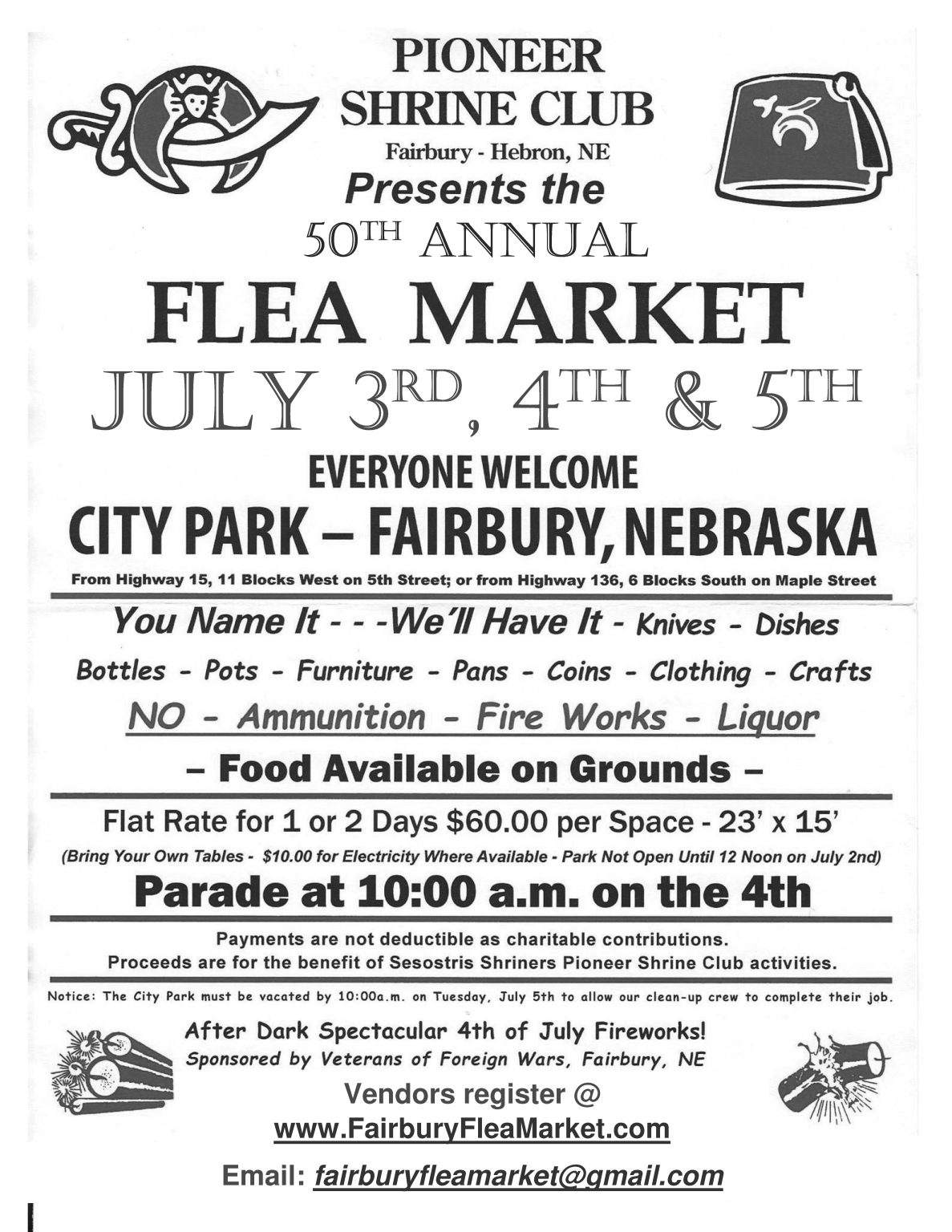 Shriners Fourth of July Flea Market