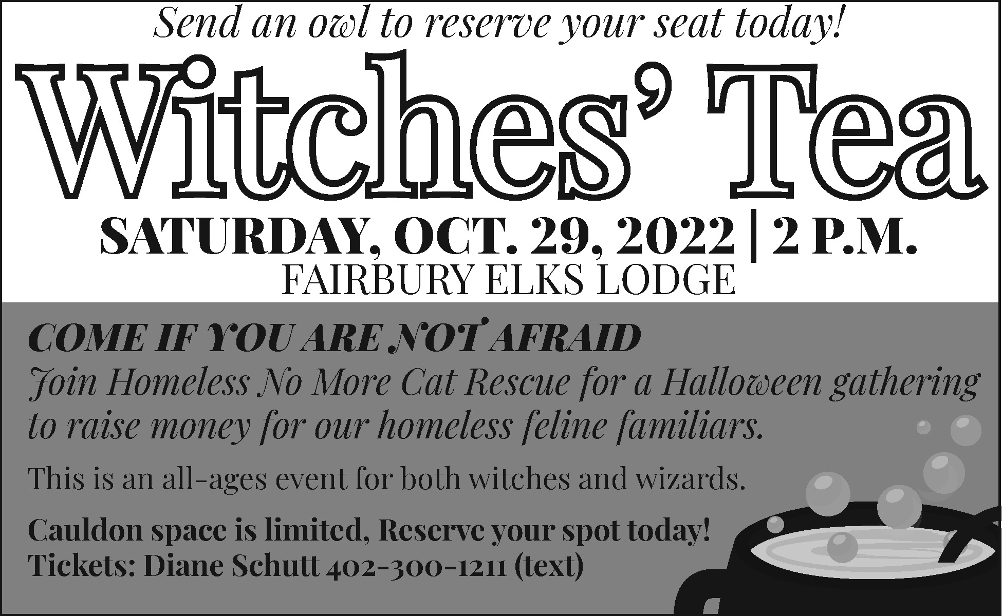Witches Tea fundraiser, Fairbury, Nebraska